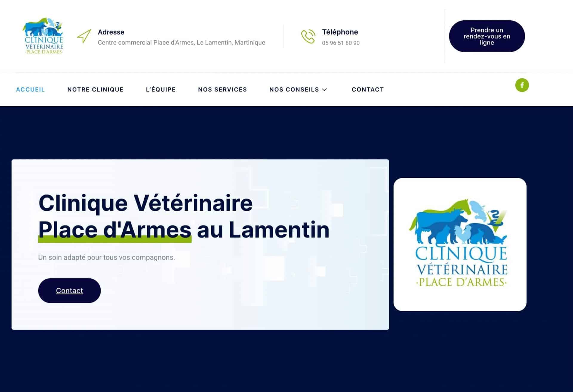 Clinique vétérinaire place d’armes au lamentin martinique site internet