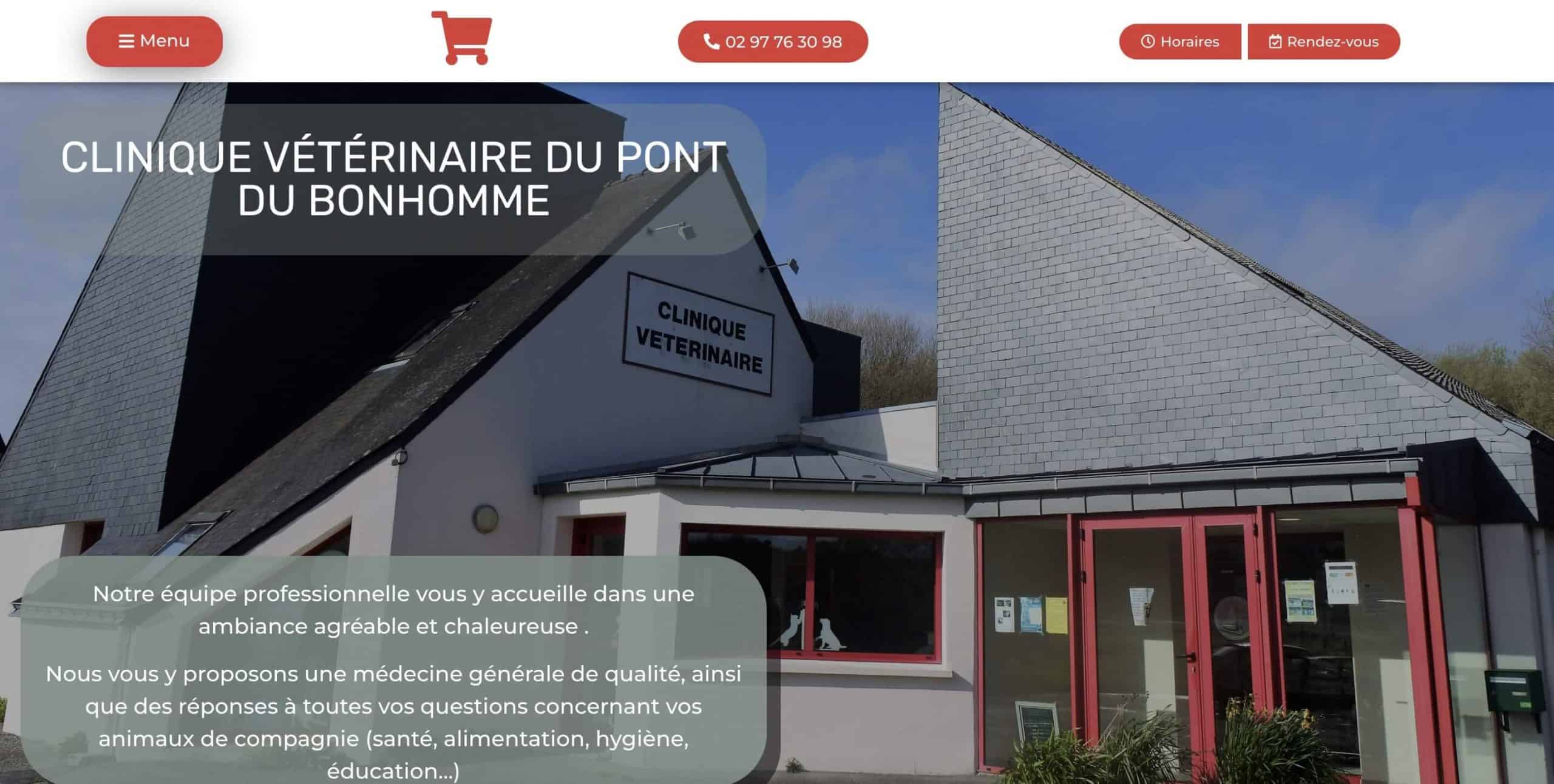 création site internet vétérinaire - page présentation clinique vétérinaire du pont du bonhomme